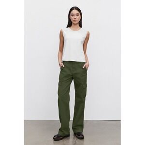 Velvet Graham & Spencer Makayla Olive Green Cargo‎ Pants Wide Leg Size 12